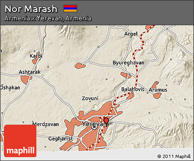 Shaded Relief 3D Map of Nor Marash
