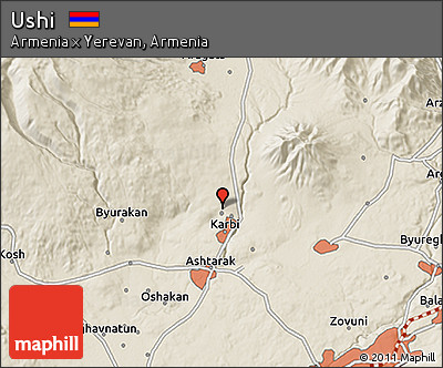 Shaded Relief 3D Map of Ushi