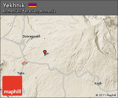 Shaded Relief 3D Map of Yekhnik