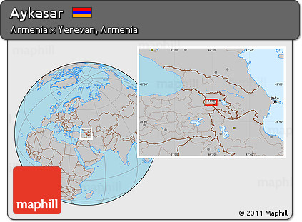 Gray Location Map of Aykasar