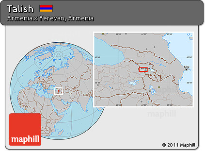 Gray Location Map of Talish