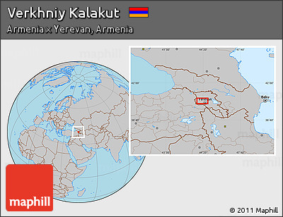 Gray Location Map of Verkhniy Kalakut