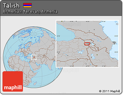 Gray Location Map of Talish