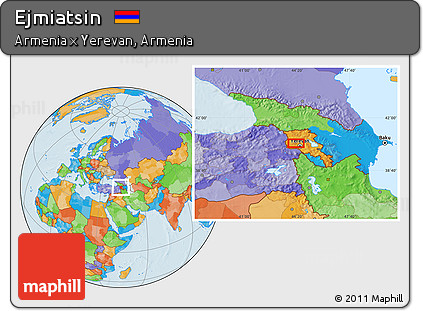 Political Location Map of Ejmiatsin