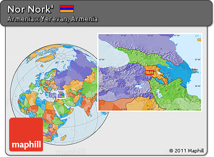 Political Location Map of Nor Nork'