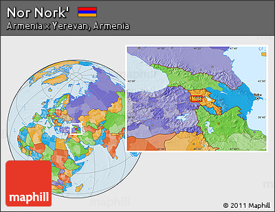 Political Location Map of Nor Nork'