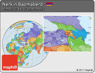Political Location Map of Nerkin Bazmaberd