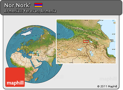Satellite Location Map of Nor Nork'