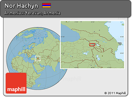 Savanna Style Location Map of Nor Hachyn
