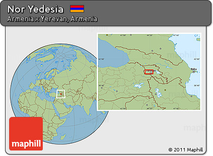 Savanna Style Location Map of Nor Yedesia