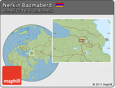 Savanna Style Location Map of Nerkin Bazmaberd