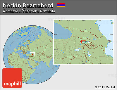 Savanna Style Location Map of Nerkin Bazmaberd