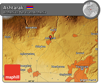 Physical Map of Ashtarak