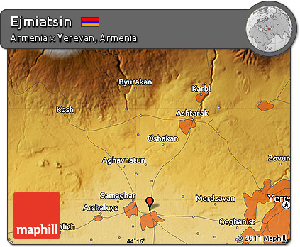 Physical Map of Ejmiatsin