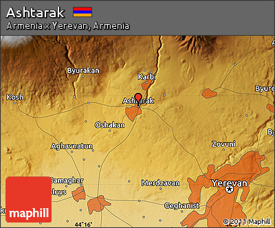 Physical Map of Ashtarak