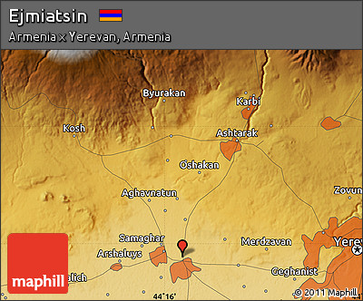 Physical Map of Ejmiatsin