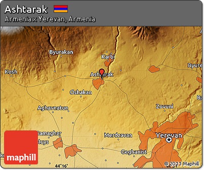 Physical Map of Ashtarak