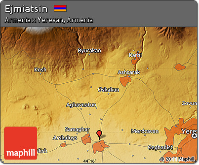 Physical Map of Ejmiatsin