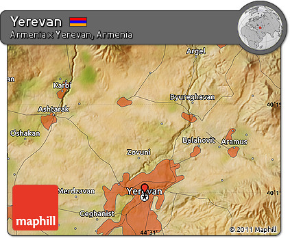 Satellite Map of Yerevan