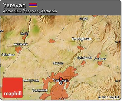 Satellite Map of Yerevan