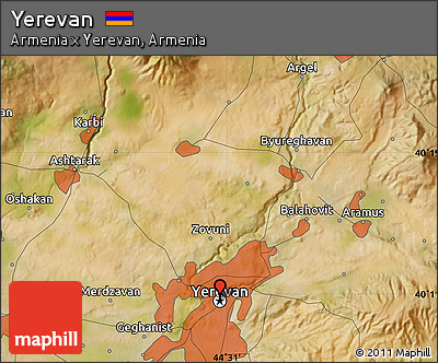 Satellite Map of Yerevan