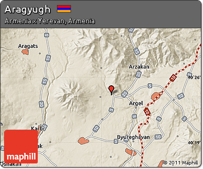 Shaded Relief Map of Aragyugh