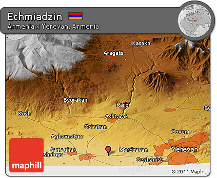 Physical Panoramic Map of Echmiadzin