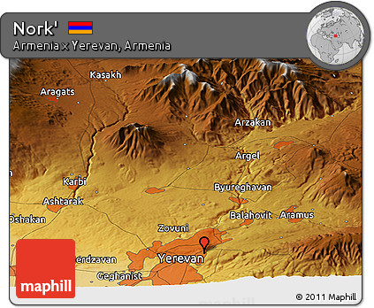 Physical Panoramic Map of Nork'