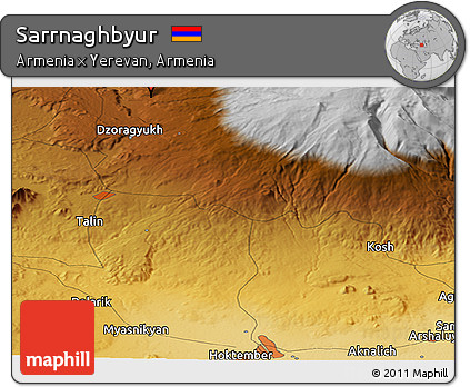 Physical Panoramic Map of Sarrnaghbyur
