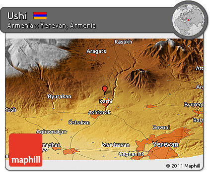 Physical Panoramic Map of Ushi
