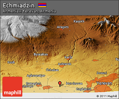 Physical Panoramic Map of Echmiadzin