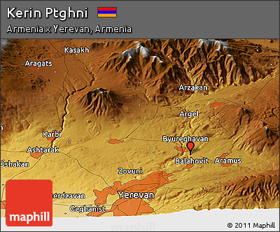 Physical Panoramic Map of Kerin Ptghni
