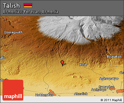 Physical Panoramic Map of Talish