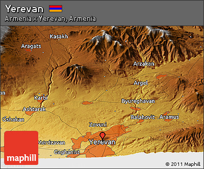 Physical Panoramic Map of Yerevan