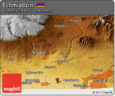 Physical Panoramic Map of Echmiadzin