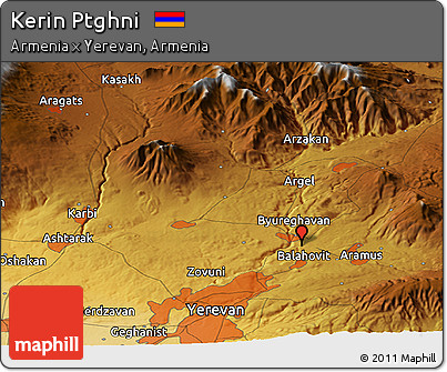 Physical Panoramic Map of Kerin Ptghni