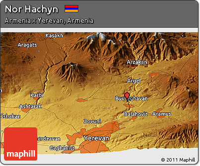 Physical Panoramic Map of Nor Hachyn