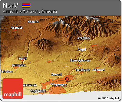 Physical Panoramic Map of Nork'