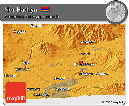 Political Panoramic Map of Nor Hachyn