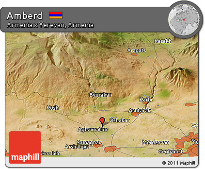 Satellite Panoramic Map of Amberd