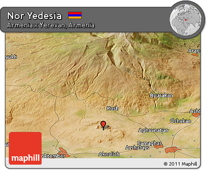 Satellite Panoramic Map of Nor Yedesia