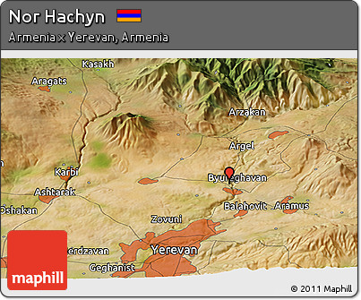 Satellite Panoramic Map of Nor Hachyn