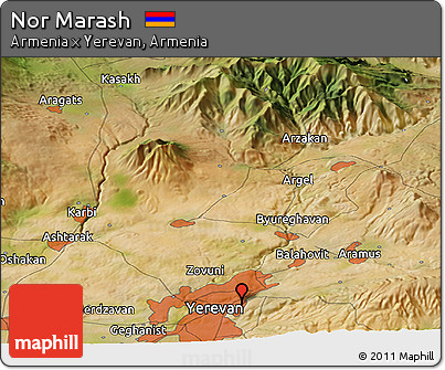 Satellite Panoramic Map of Nor Marash