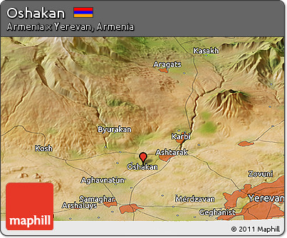 Satellite Panoramic Map of Oshakan