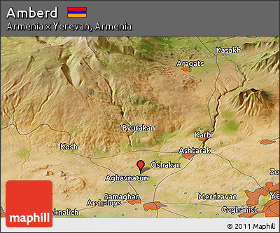 Satellite Panoramic Map of Amberd