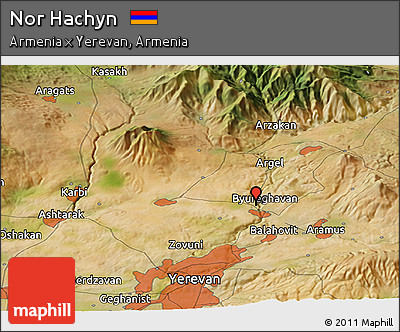 Satellite Panoramic Map of Nor Hachyn