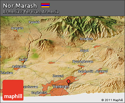 Satellite Panoramic Map of Nor Marash