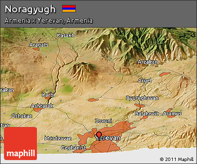 Satellite Panoramic Map of Noragyugh