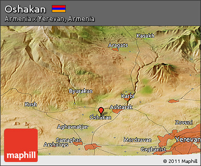 Satellite Panoramic Map of Oshakan