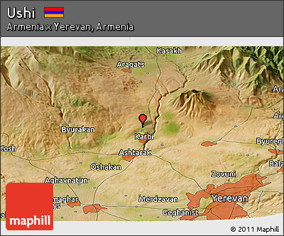 Satellite Panoramic Map of Ushi